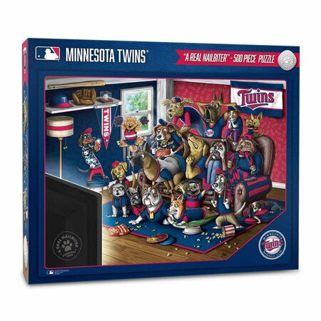 YOUTHEFAN 18 x 24 in. MLB Minnesota Twins Purebred Fans Puzzle, Multi Color - A Real Nailbiter - 500 Piece 2502380